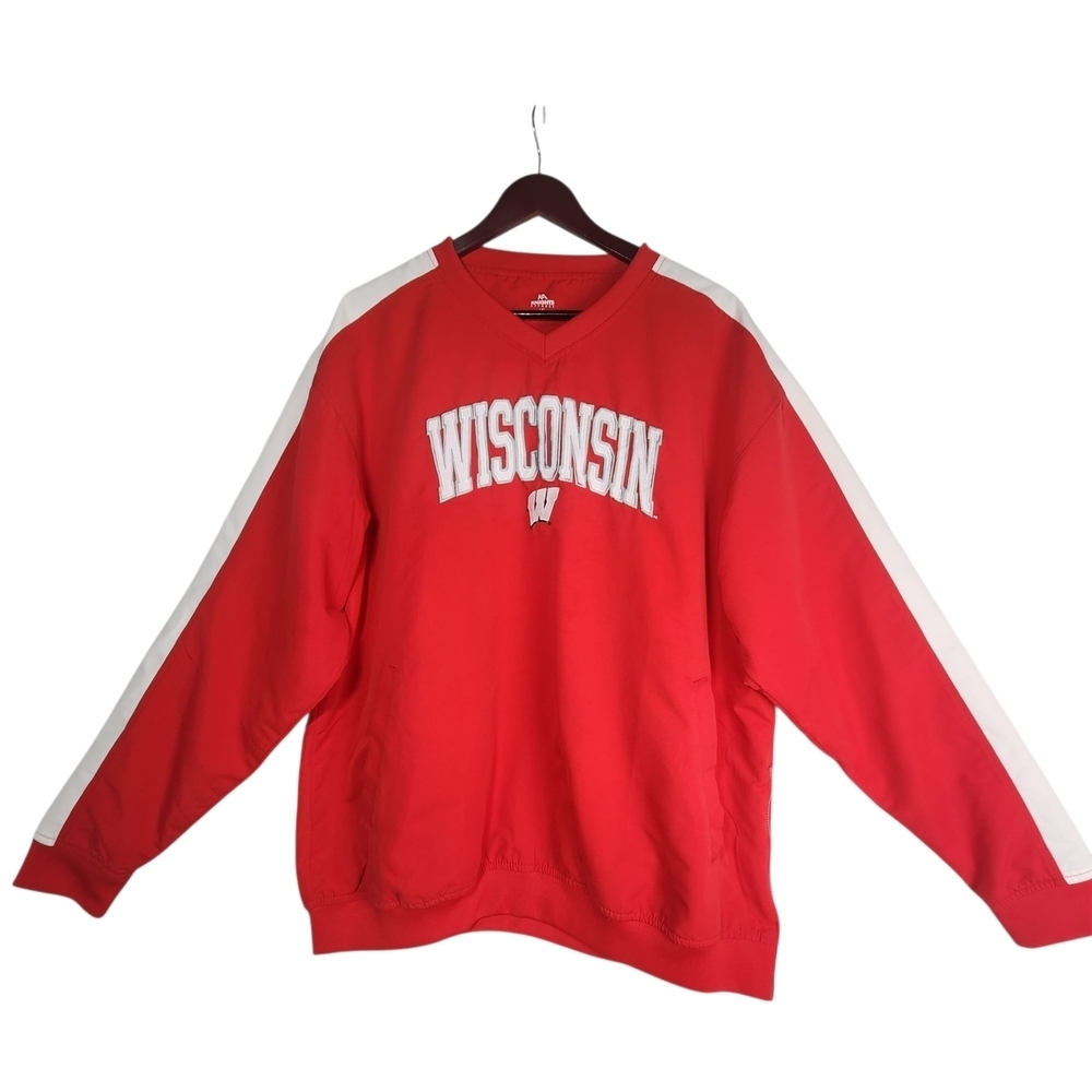 Knights Apparel Vintage Red Wisconsin Badgers Starter Sweater Jacket Large